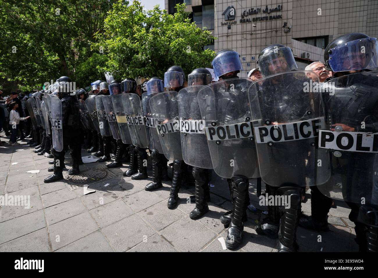 Sort Riot Formation Syrian riot police stand in formation during a demonstration calling ...