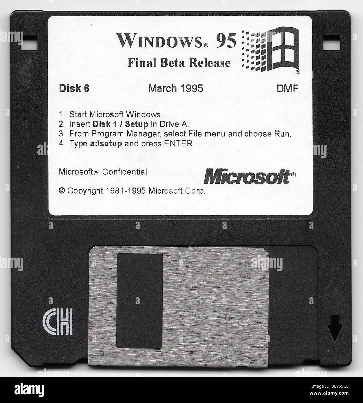 Labeled 'Windows95-4.00.347-Floppy6,' this floppy disk is part of the ...