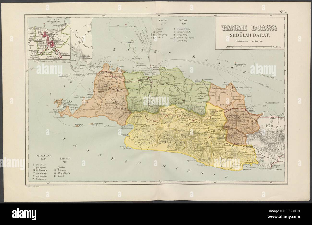 The map of West Java by W. Van Gelder, published in the 'Atlas sekolah ...