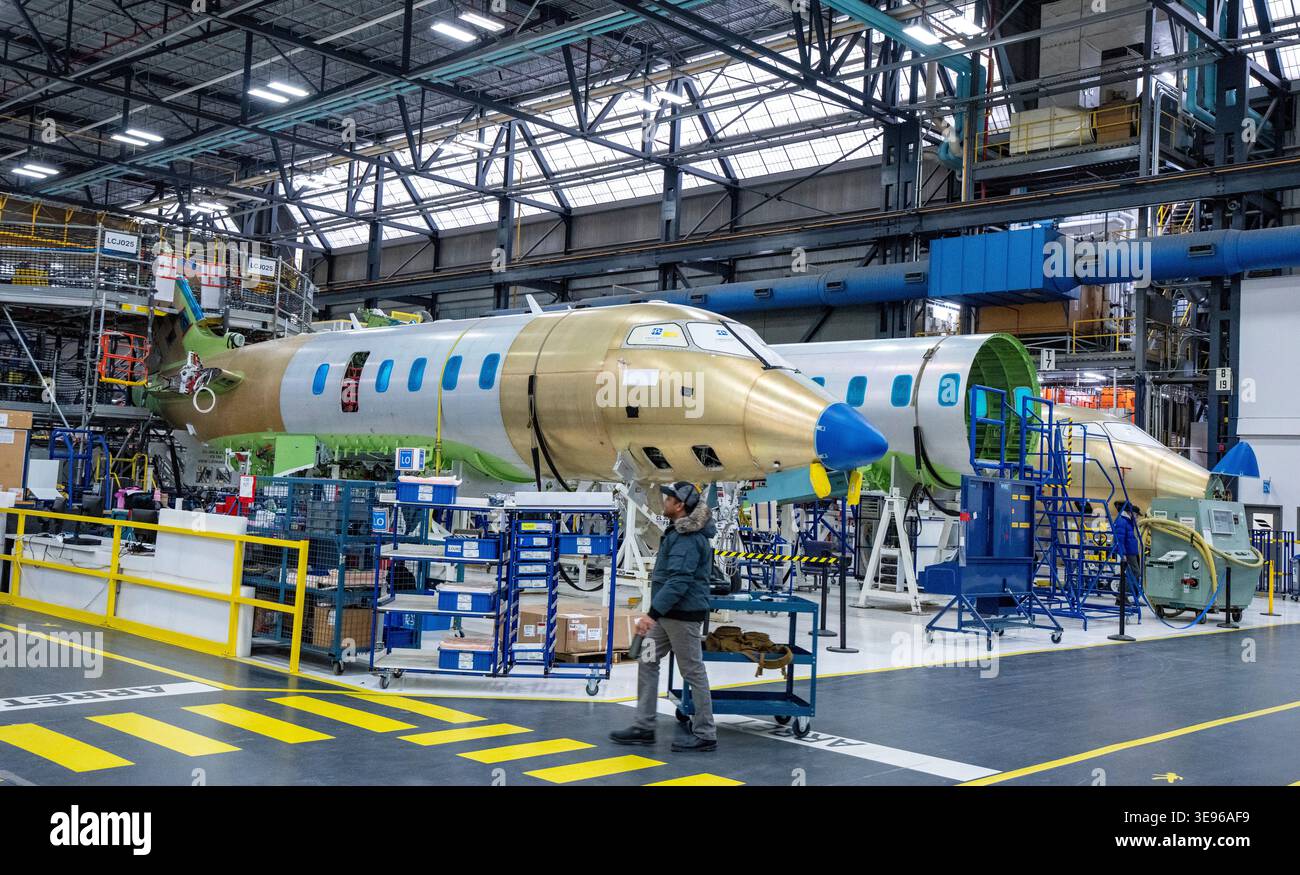 Canadian jet maker Bombardier's Challenger jet manufacturing facility ...