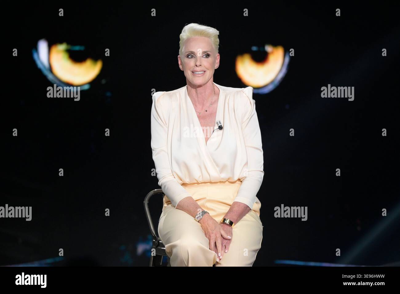 Brigitte Nielsen attends the third episode of Rai tv program Belve