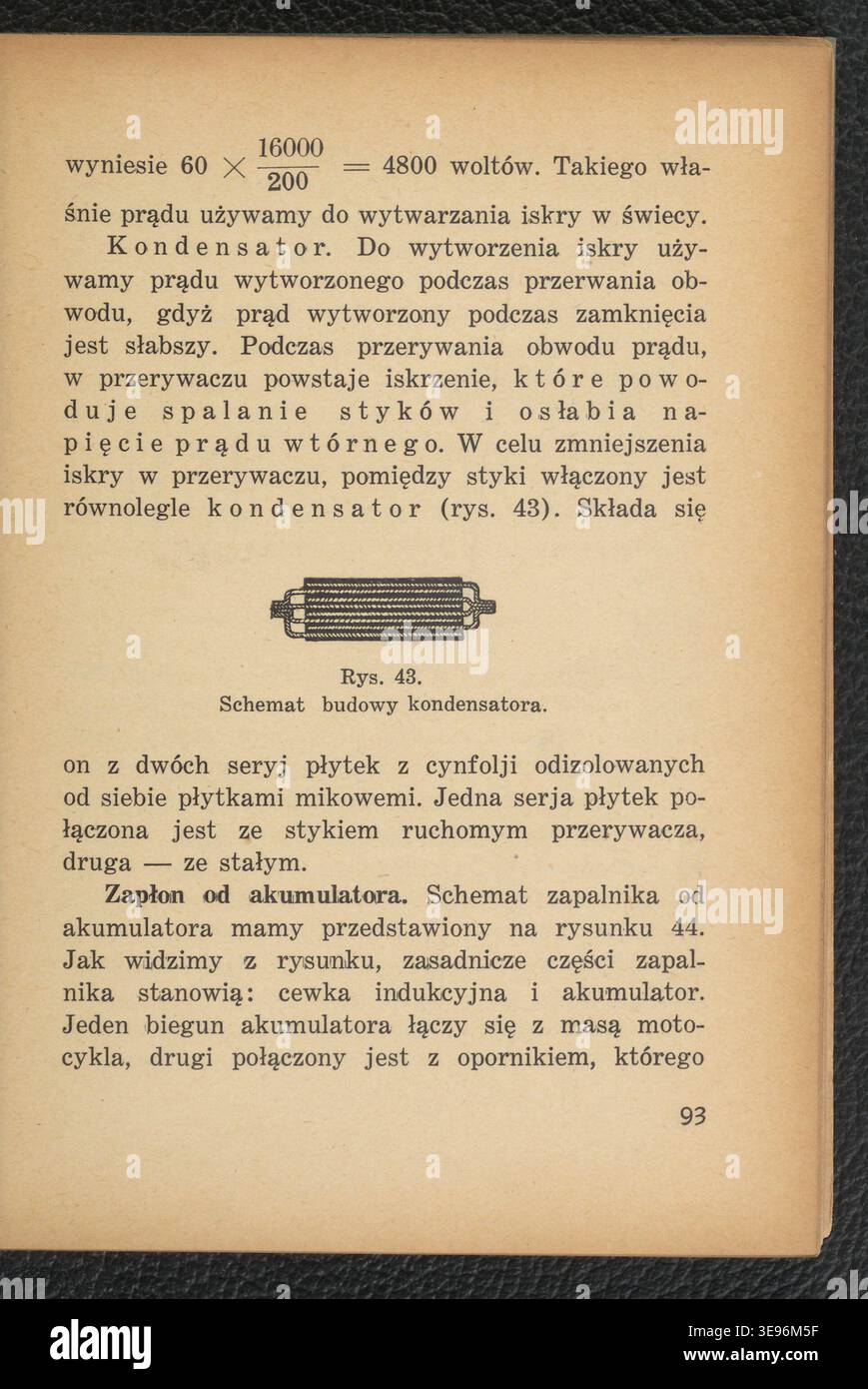 Działanie i obsługa motocykla (1935) was a Polish instructional work addressing the functioning and servicing of motorcycles, written by Lucjan Kapitaniak. The archival photographic record documents a 1935 printed manual with technical illustrations intended for training use. The photograph is associated with inventory reference number 105882959. Stock Photo