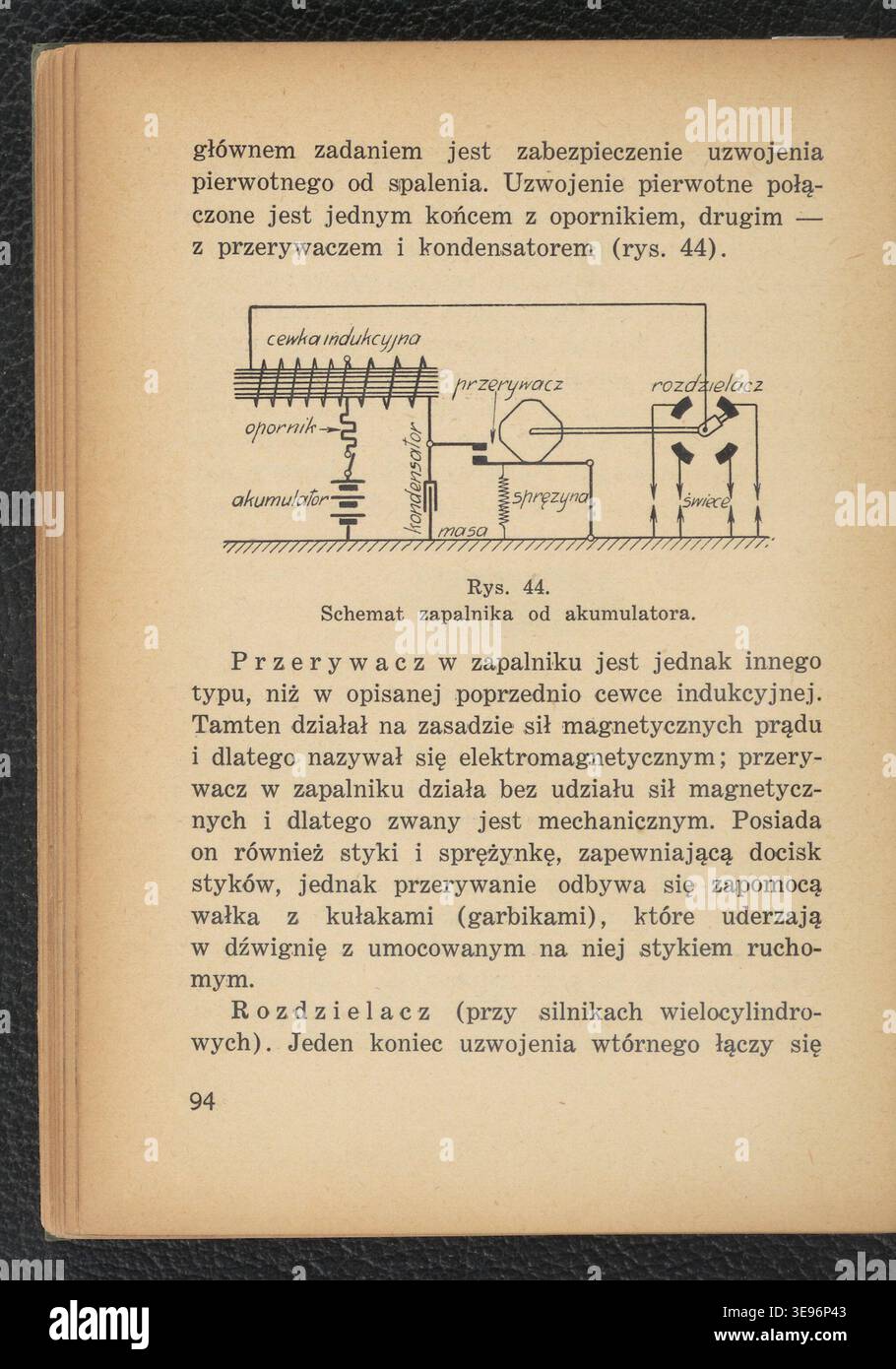 Działanie i obsługa motocykla (1935) was a Polish technical guidebook devoted to motorcycle mechanics and operational procedures, authored by Lucjan Kapitaniak. The archival photographic record documents a 1935 printed manual with illustrations produced for instructional use. The photograph is linked to inventory reference number 105882961. Stock Photo