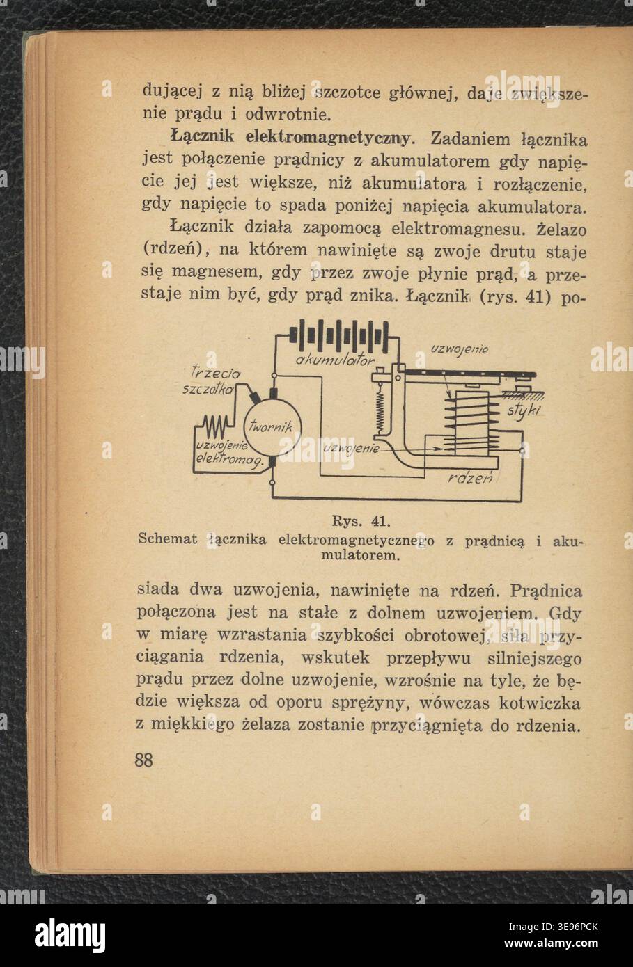 Działanie i obsługa motocykla (1935) was a prewar Polish motorcycle instruction manual authored by Lucjan Kapitaniak and published for technical training purposes. The archival photographic record documents a printed book with illustrated mechanical explanations issued in 1935. The image corresponds to inventory reference number 105882948. Stock Photo