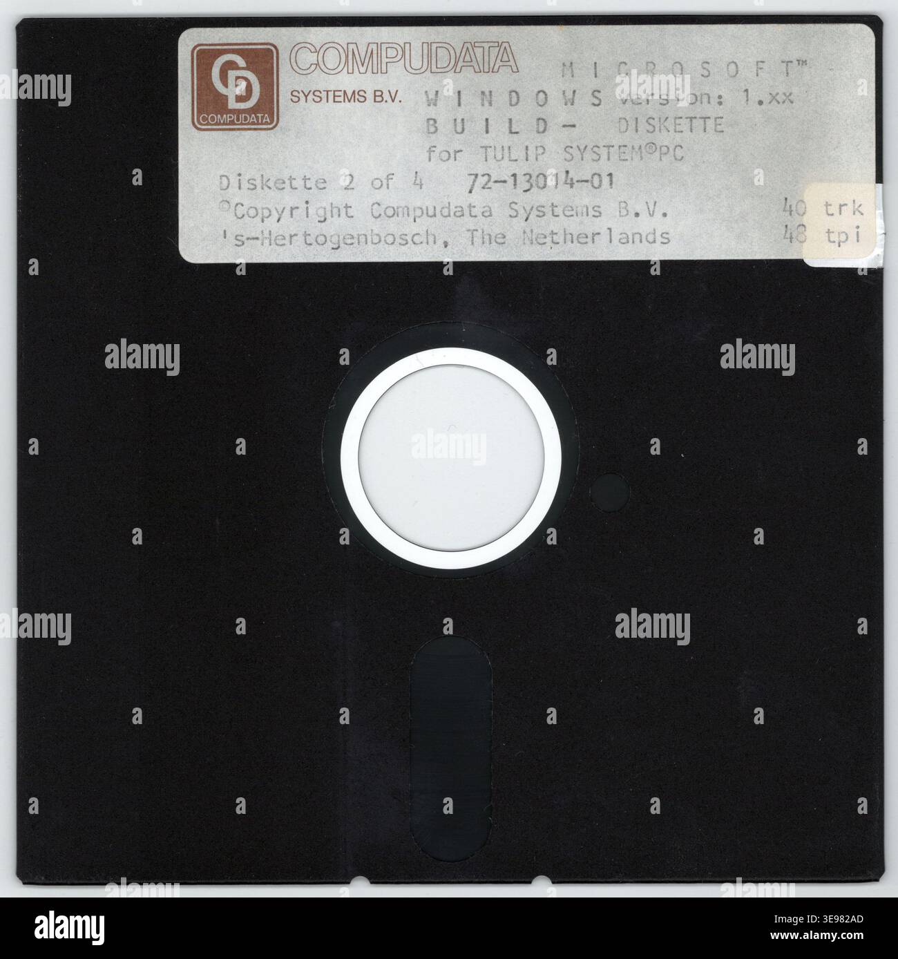 First Diskette This archival scan shows a diskette from the installation of Windows 1 ...