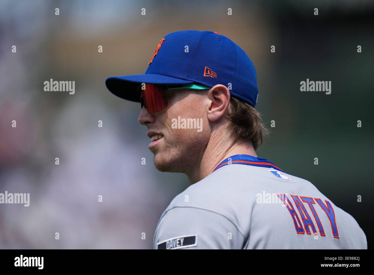 New York Mets' Brett Baty (7) warms up before a baseball game against ...