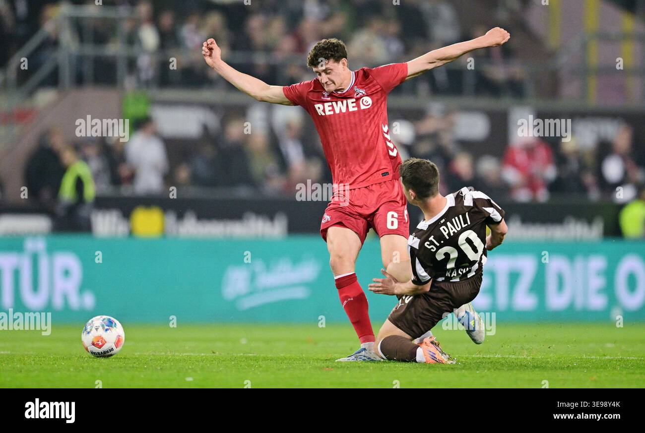 from left: Eric Martel, Mathias Rasmussen (St. Pauli) Hamburg, April 17 ...