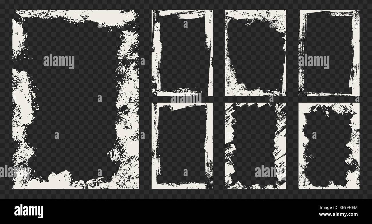 Gouache Grunge Frames. Vertical templates. Vector. Stock Vector