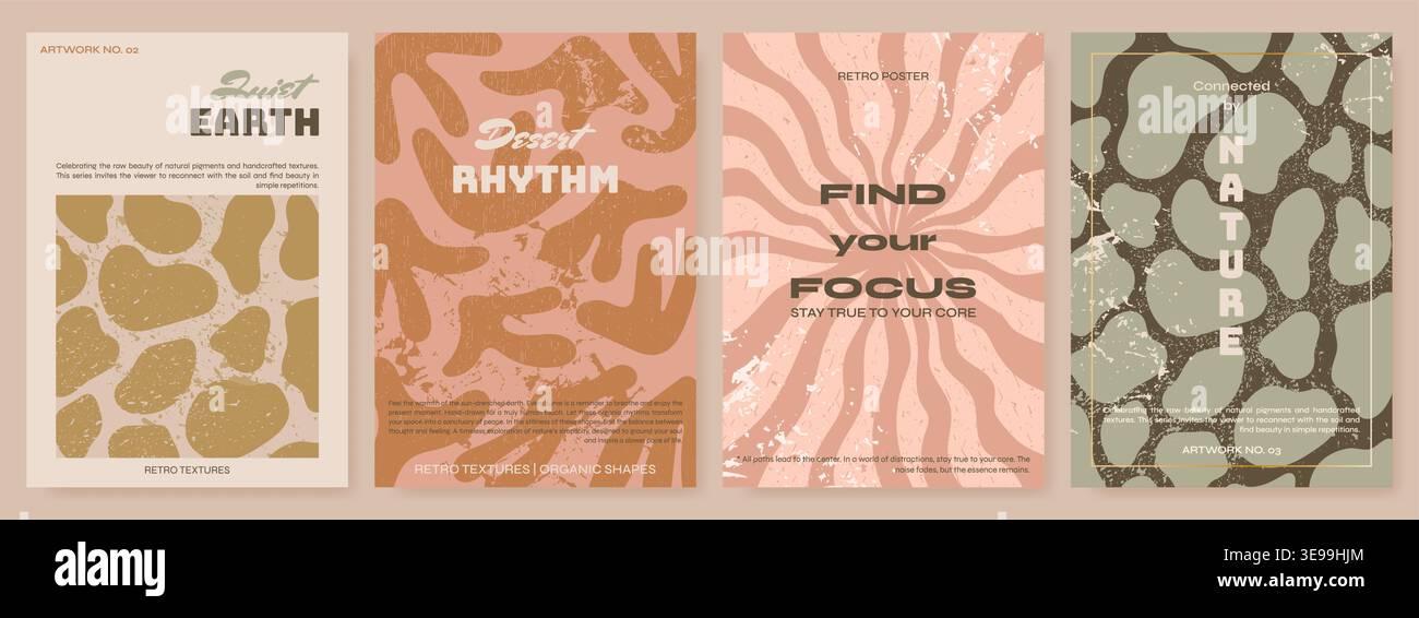 Abstract Poster Collection with Organic Shapes  Stock Vector