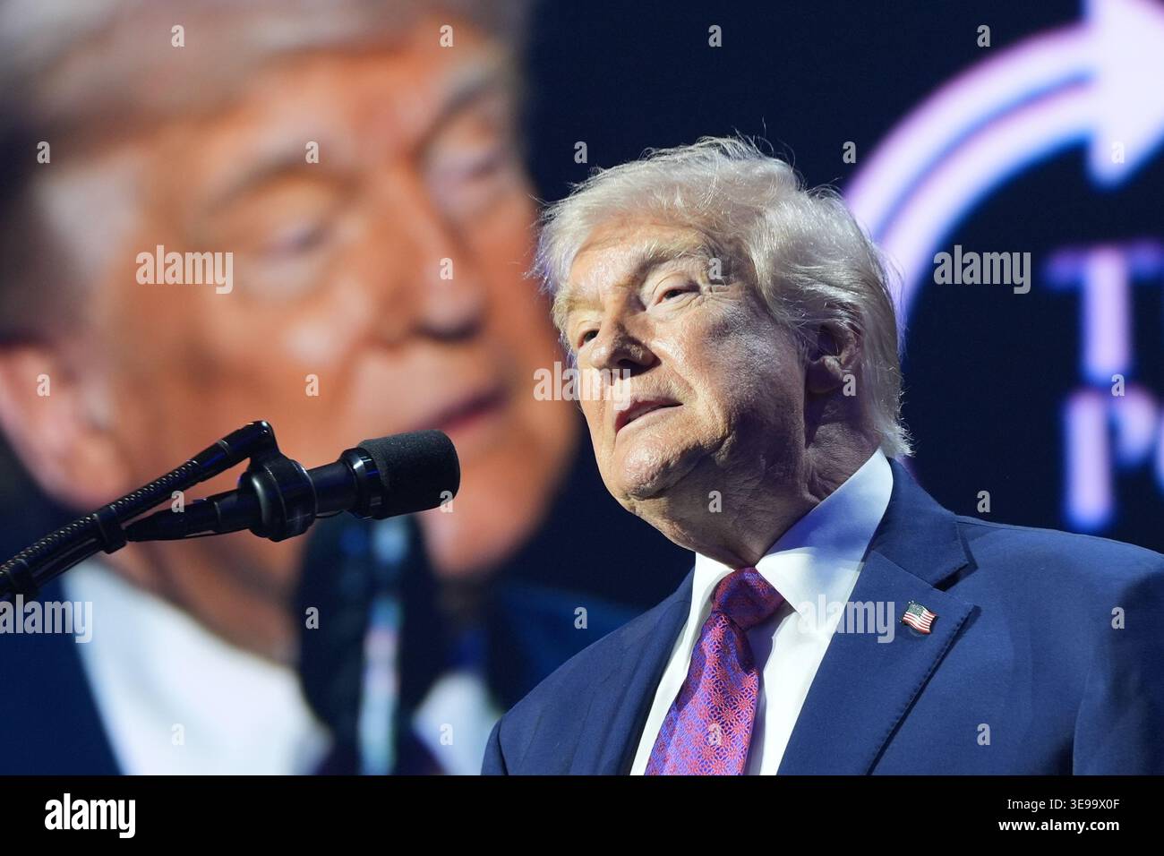 President Donald Trump speaks at a Turning Point USA event at Dream ...