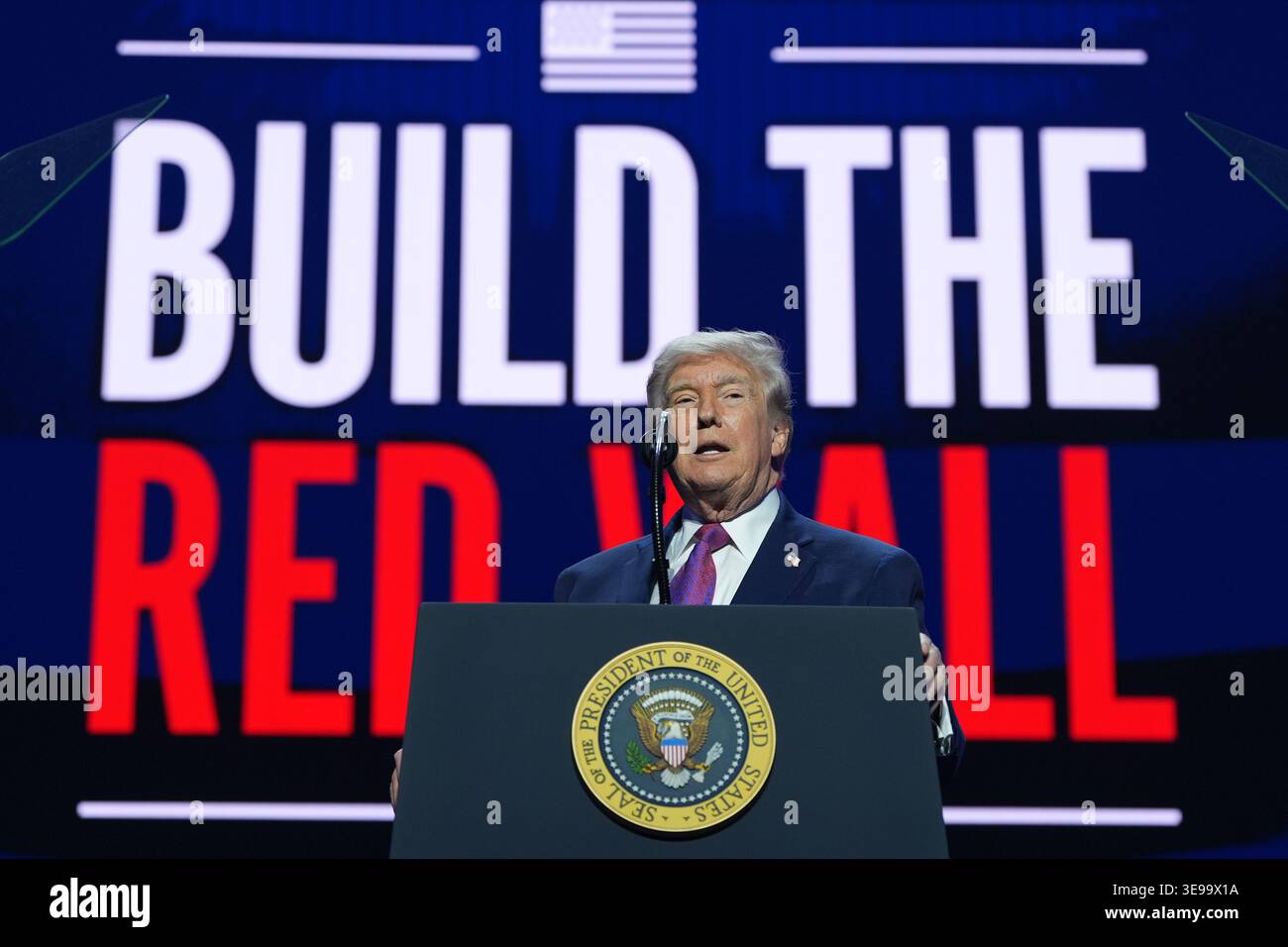 President Donald Trump speaks at a Turning Point USA event at Dream ...