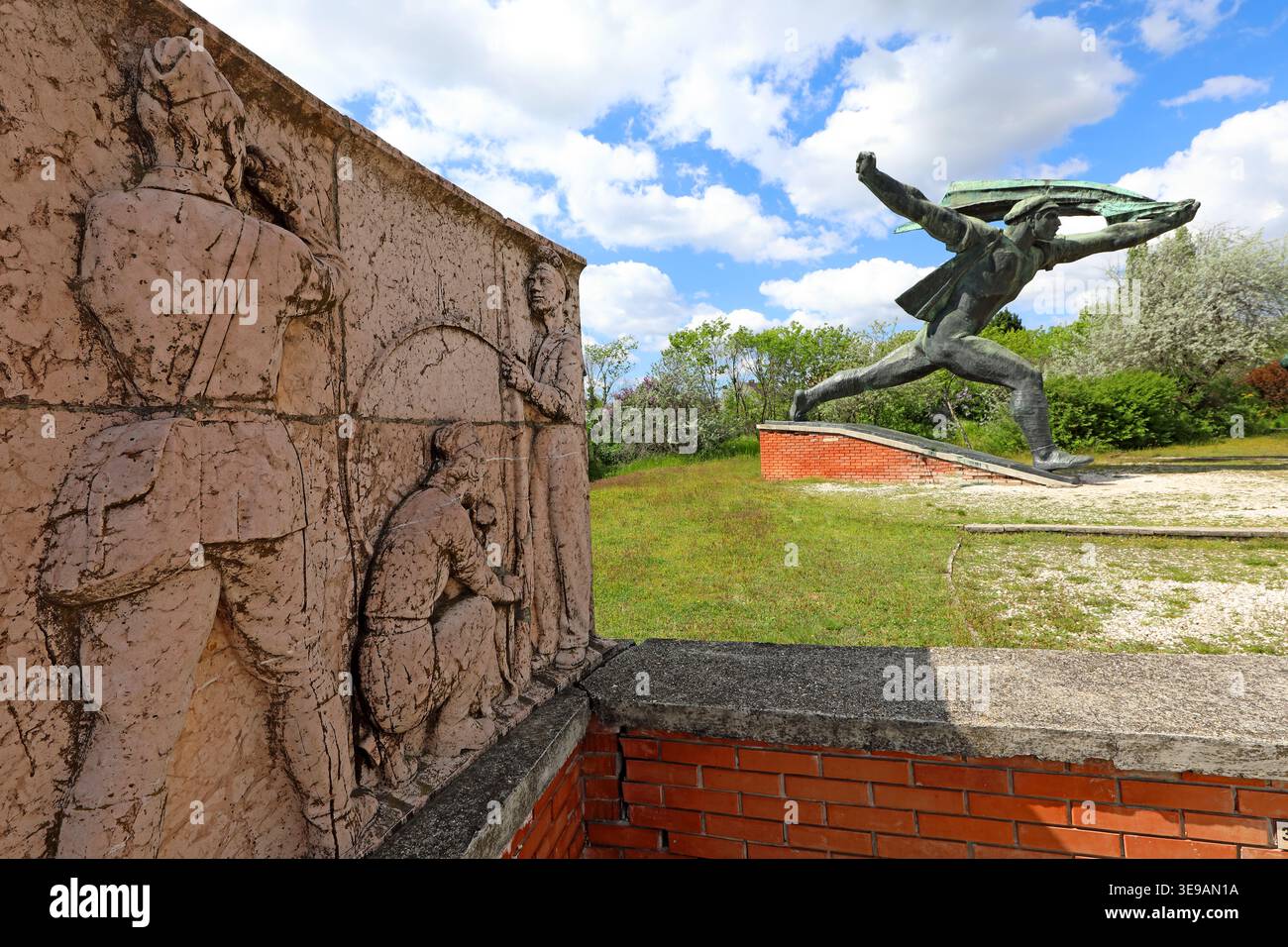 Republic of Councils Monument and Spanish International Brigades memorial at Memento Park, Budapest. Stock Photo