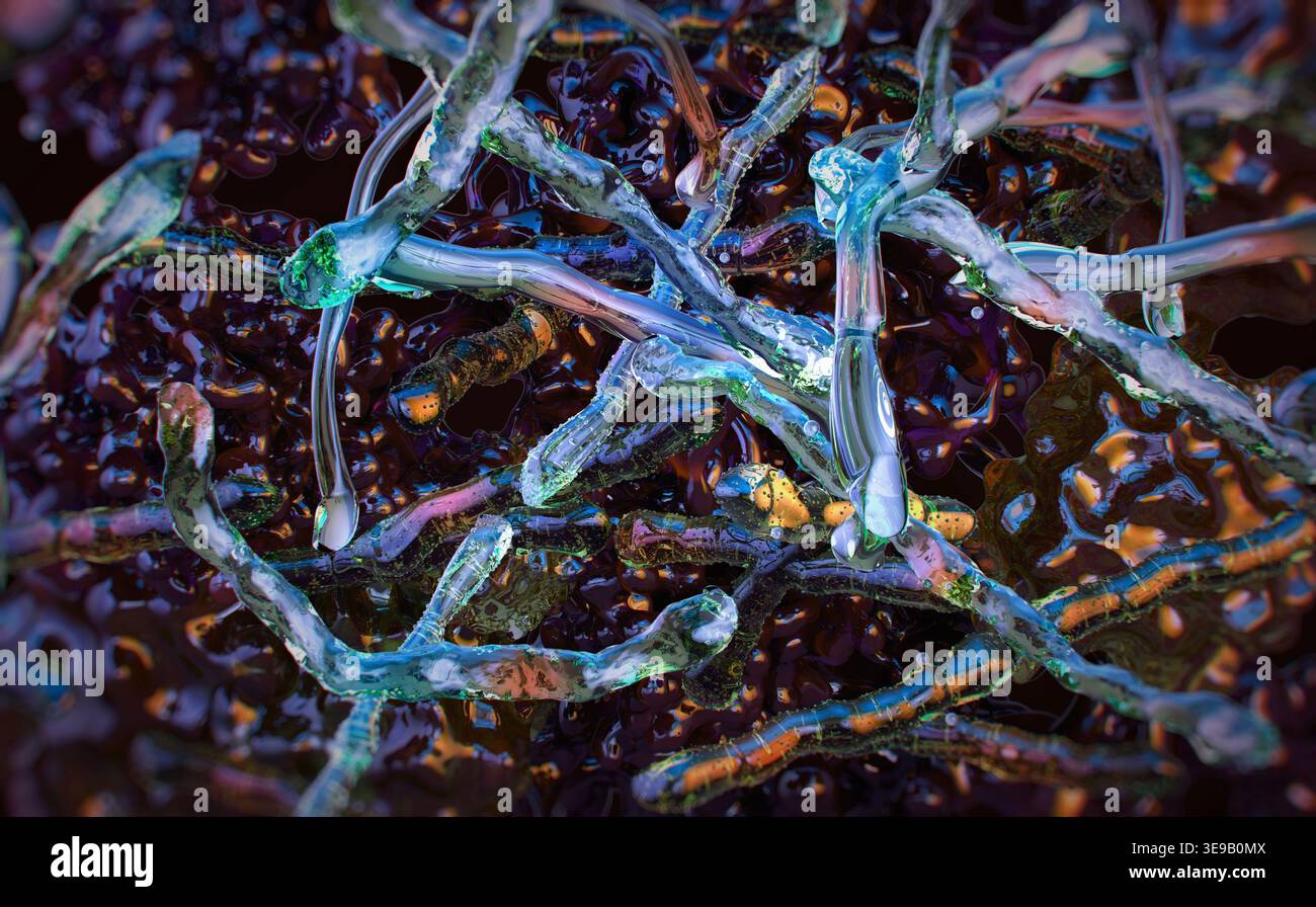 Illustration bacterial biofilm matrix hi-res stock photography and ...