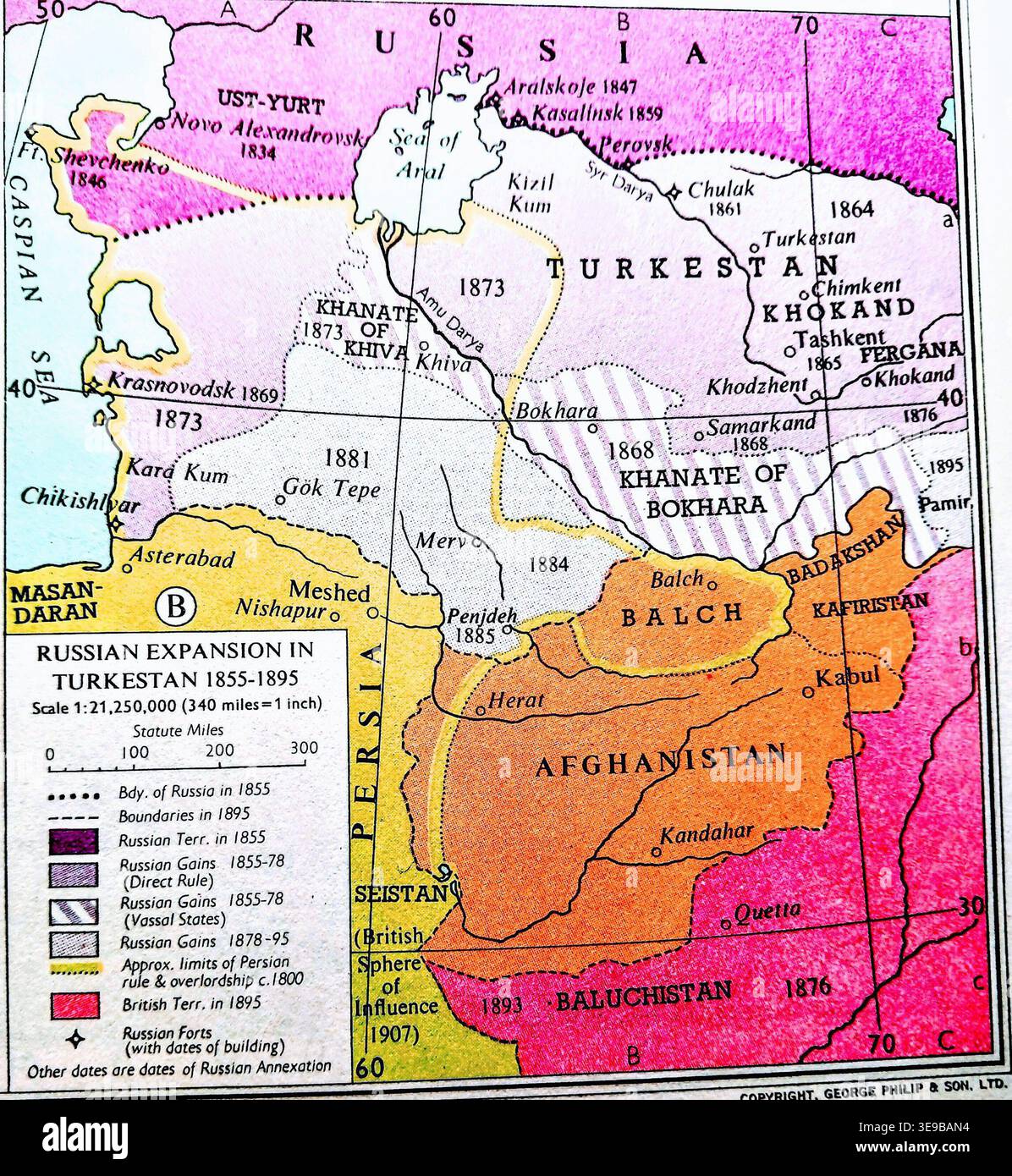 Turkstram Map The archival map from 1952, published by George Phillip & Son ...