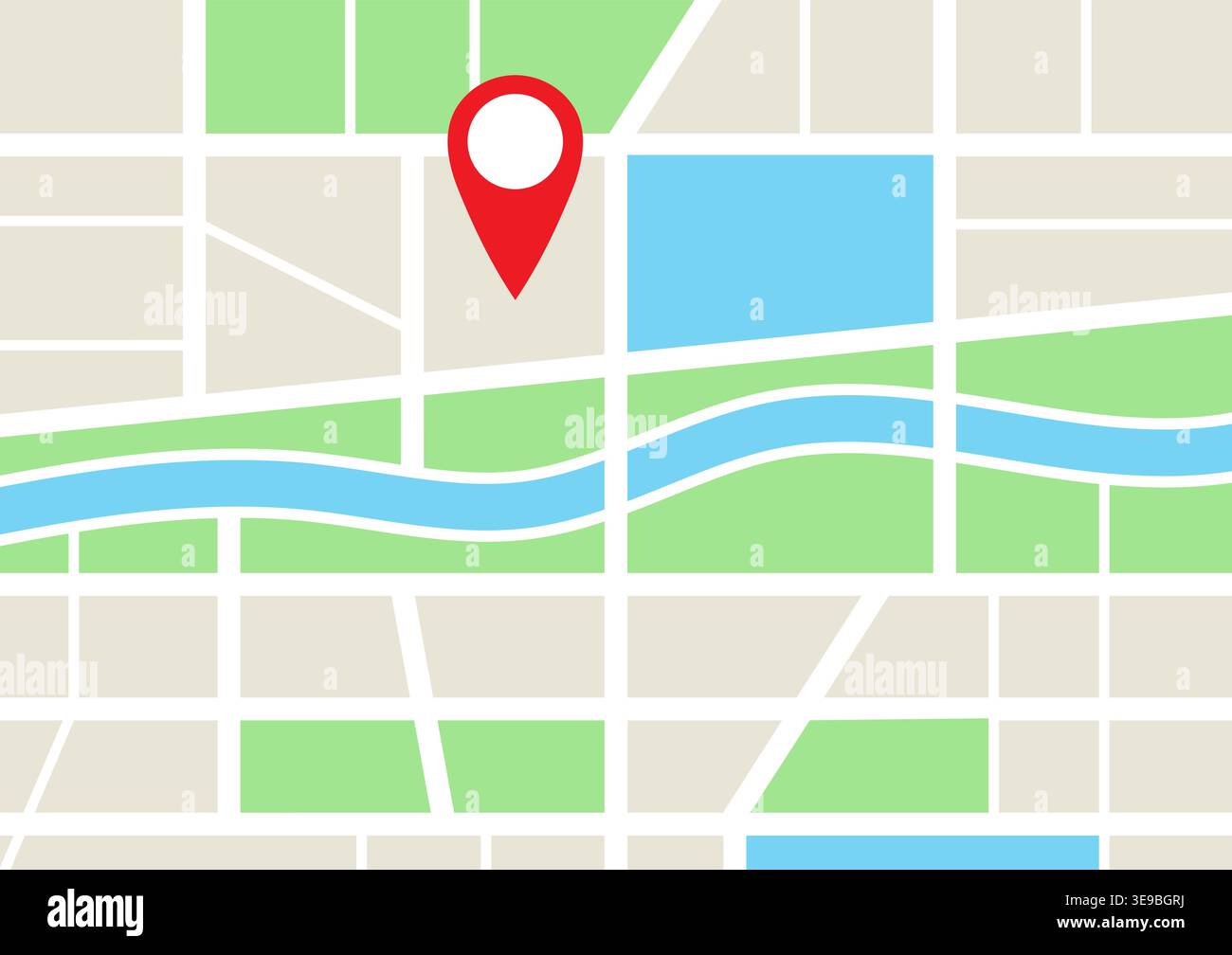 City Map in GPS Version. GPS Map Navigator. Vector Illustration. Stock Vector