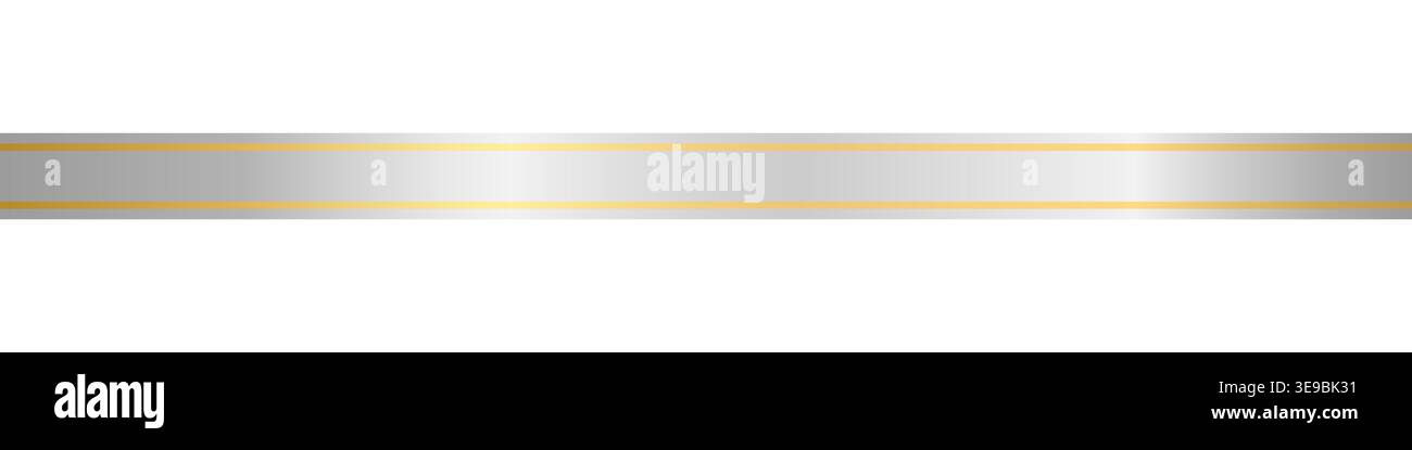 Silver Ribbon. Vector Illustration Isolated on White Background. Stock Vector