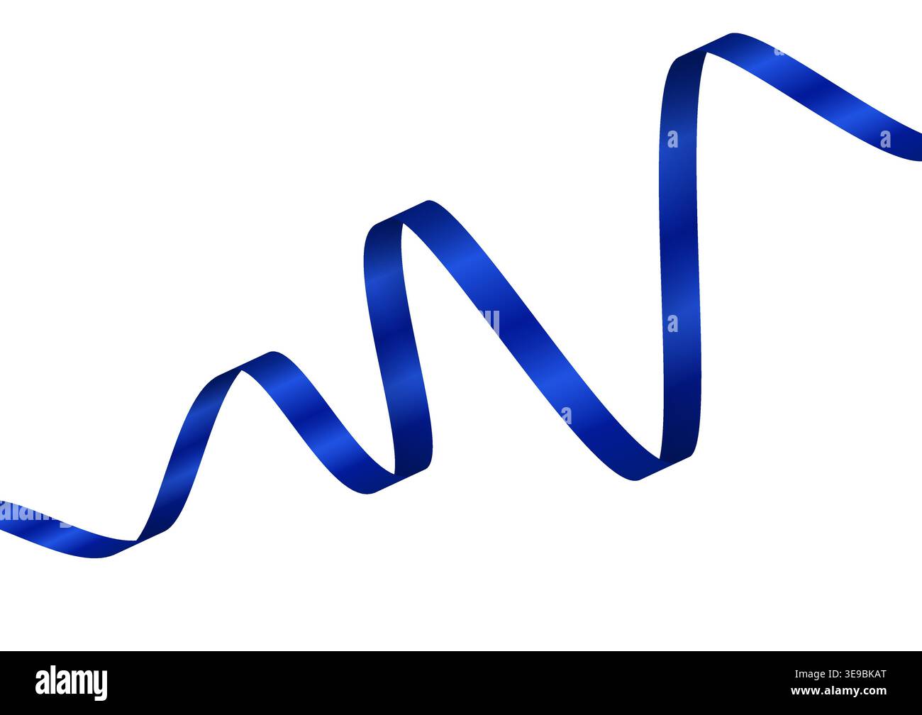 Blue Ribbon. Vector Illustration Isolated on White Background. Stock Vector