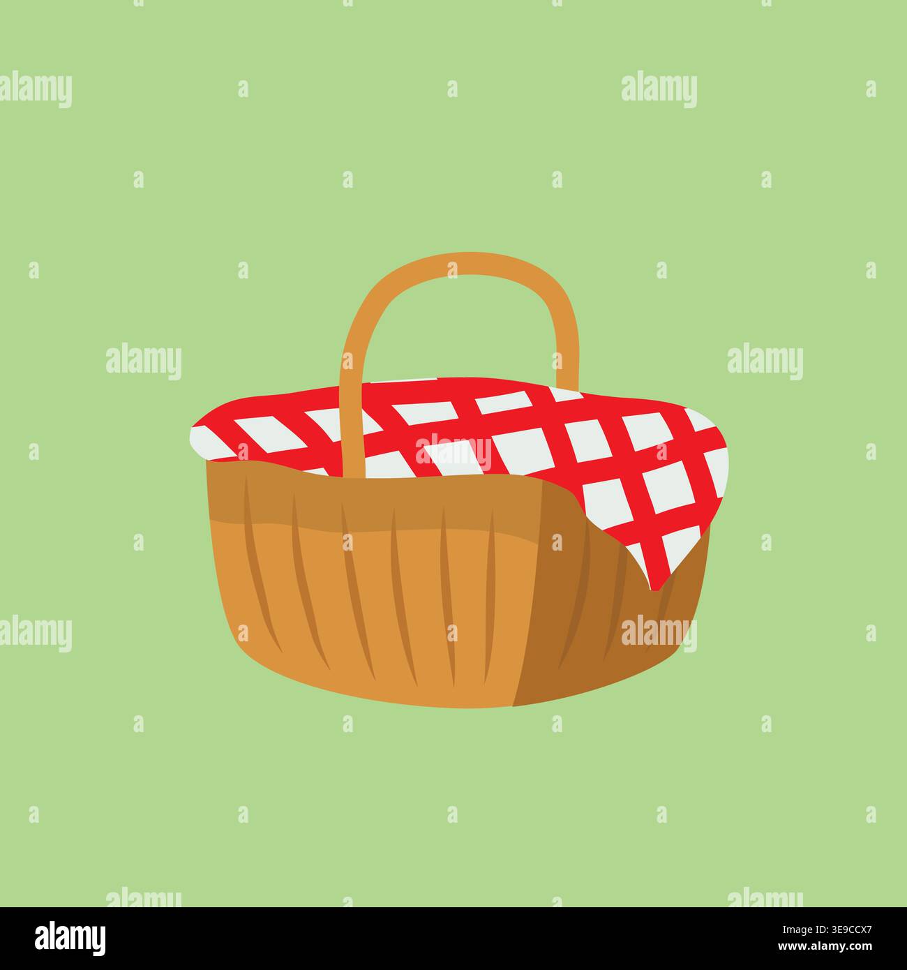 picnic basket with tablecloth icon isolated Stock Vector