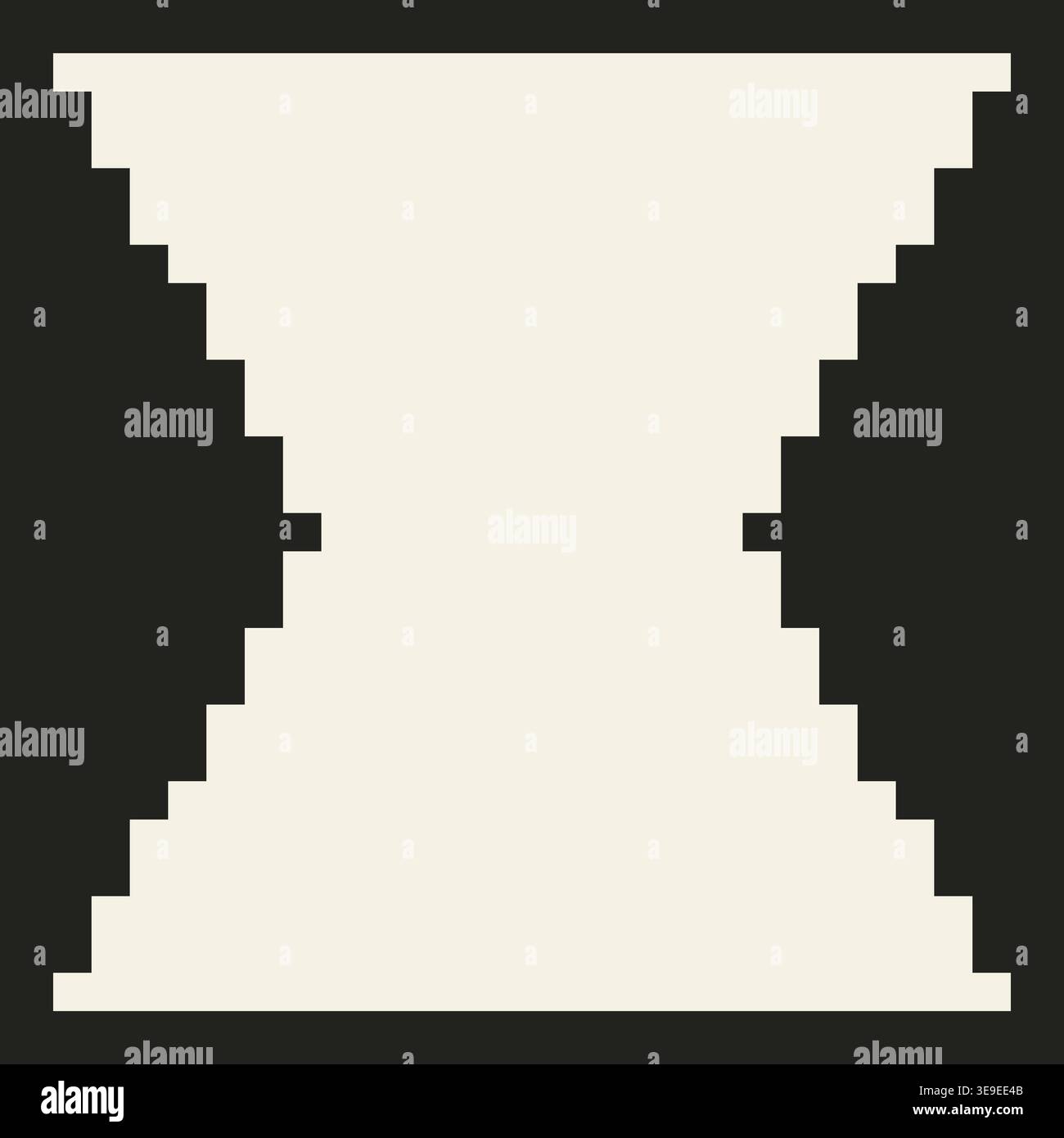 Vector retro pixel art geometric shape. Minimal 8-bit style frame and abstract design element isolated on background. Stock Vector