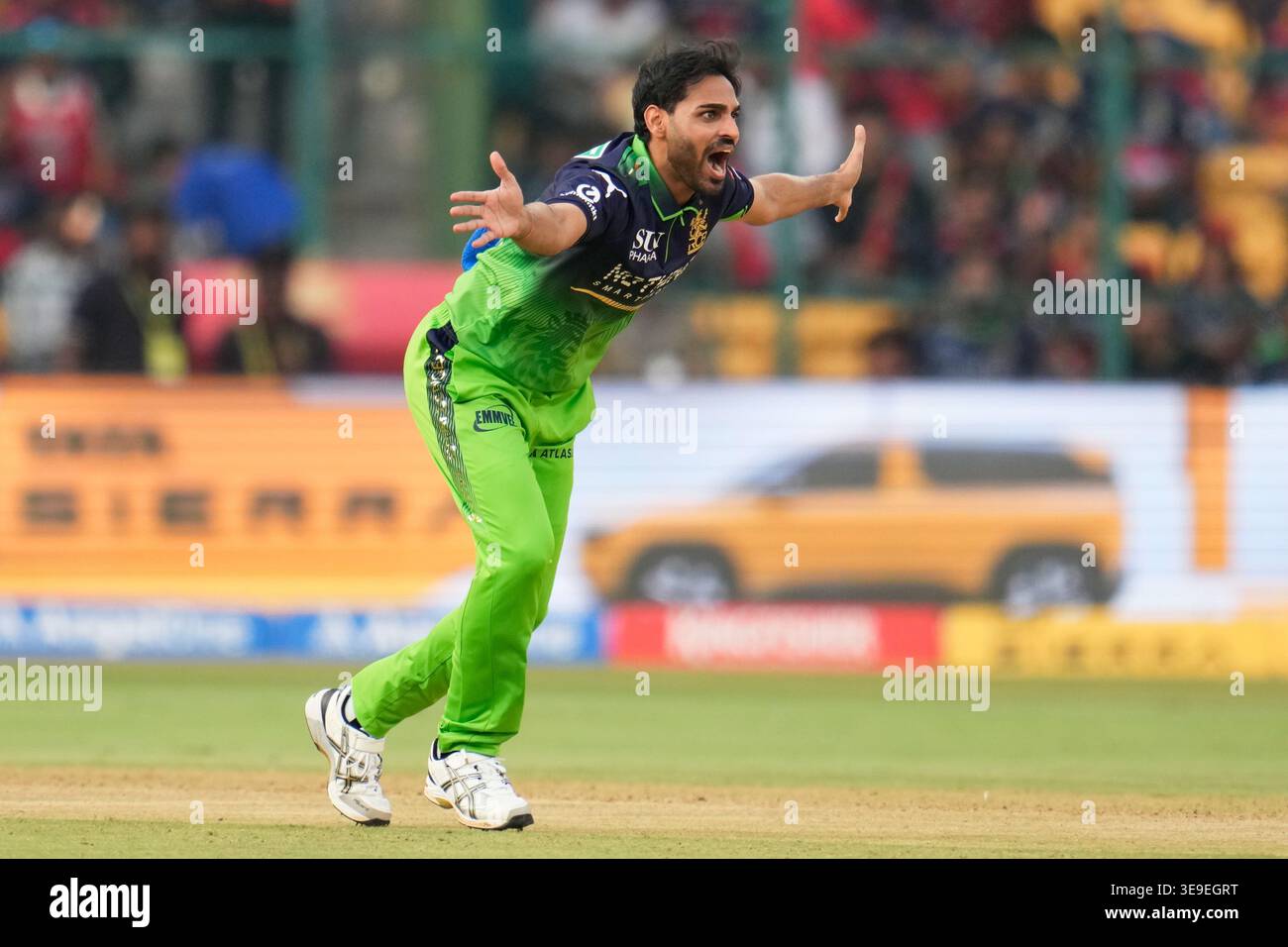 Royal Challengers Bengaluru's Bhuvneshwar Kumar appeals for the wicket ...