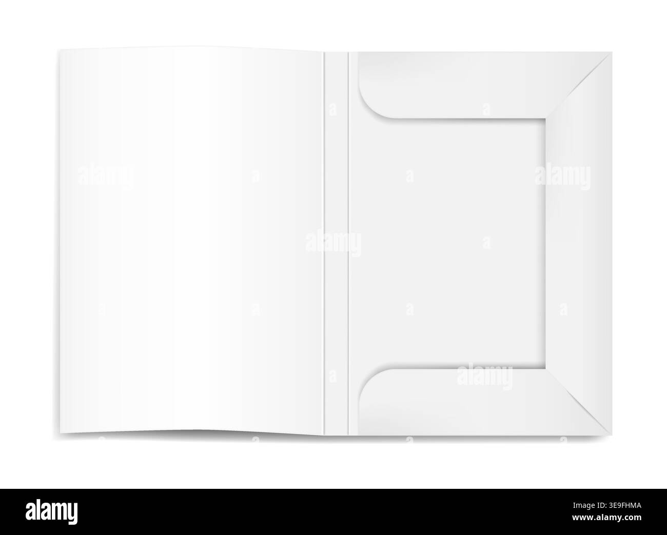 Open white cardboard file folder, realistic vector illustration Stock ...