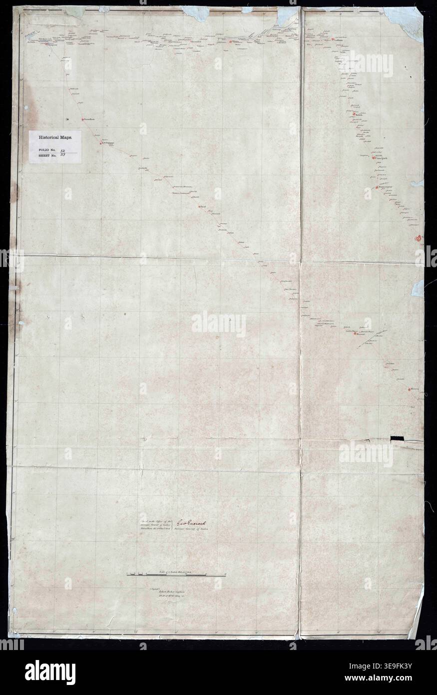 This route map, created by R. Beecher between 1829 and 1830, and later ...