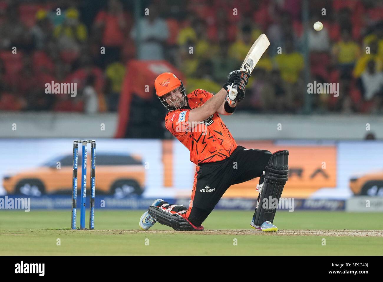 Sunrisers Hyderabad's Liam Livingstone plays a shot during the Indian ...