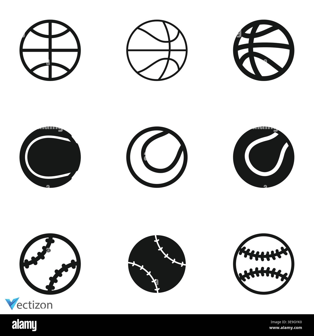 Sport balls icons set, vector illustration Stock Vector