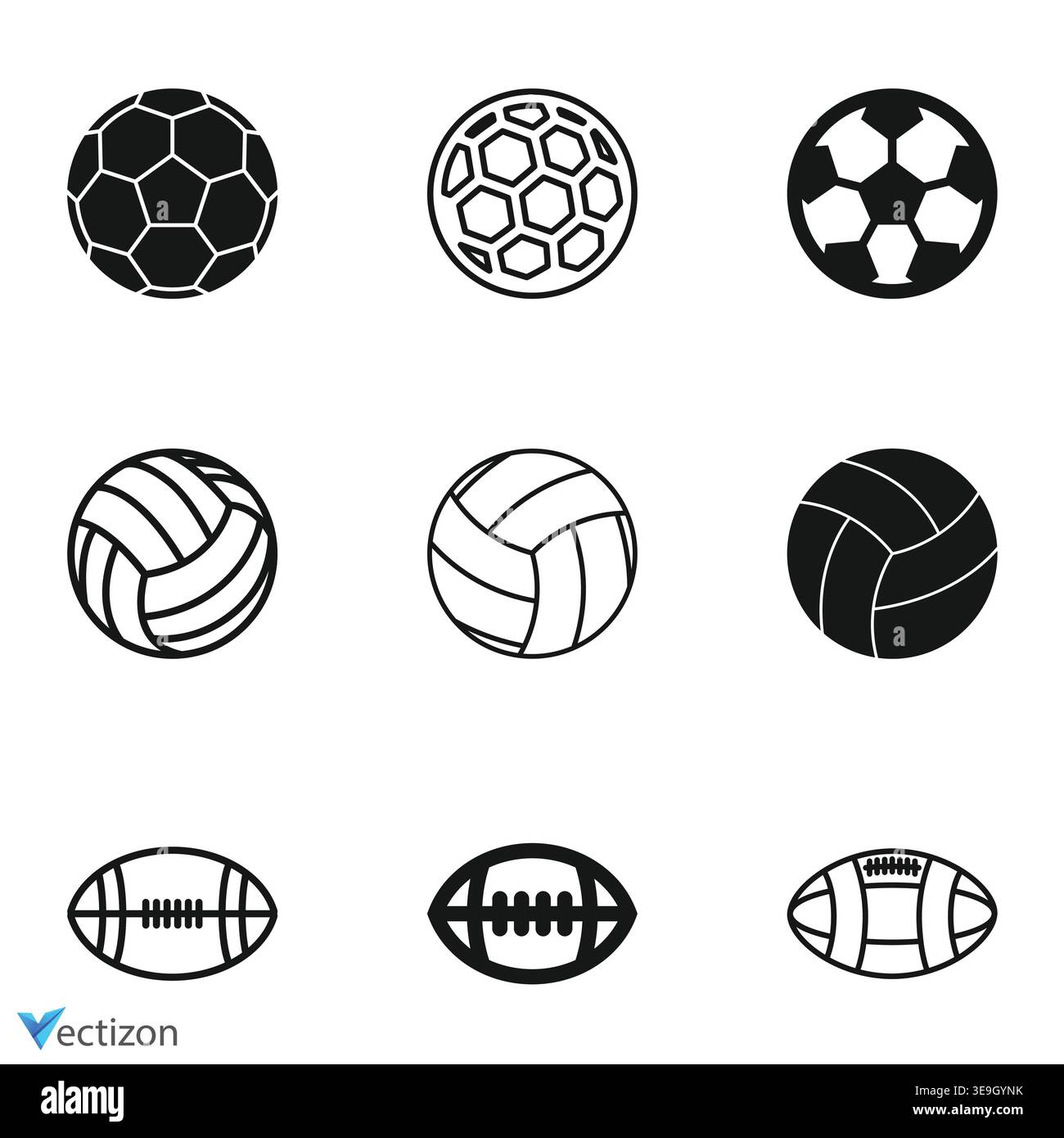 Sport balls icons set, vector illustration Stock Vector