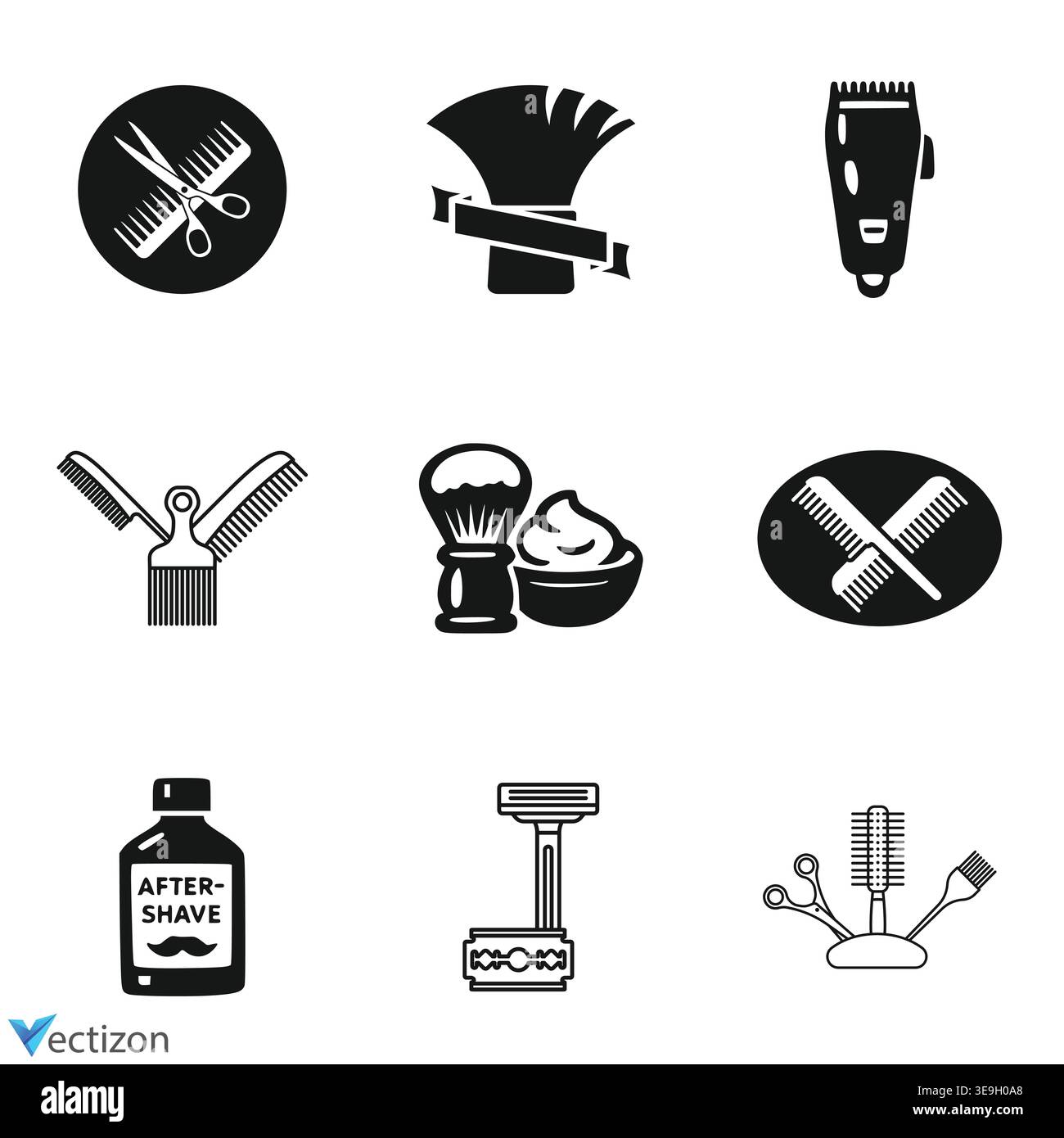 Barber shop icons vector illustration Stock Vector