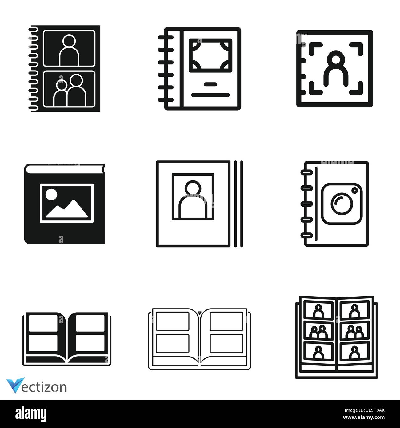photo album icon, Vector illustration Stock Vector