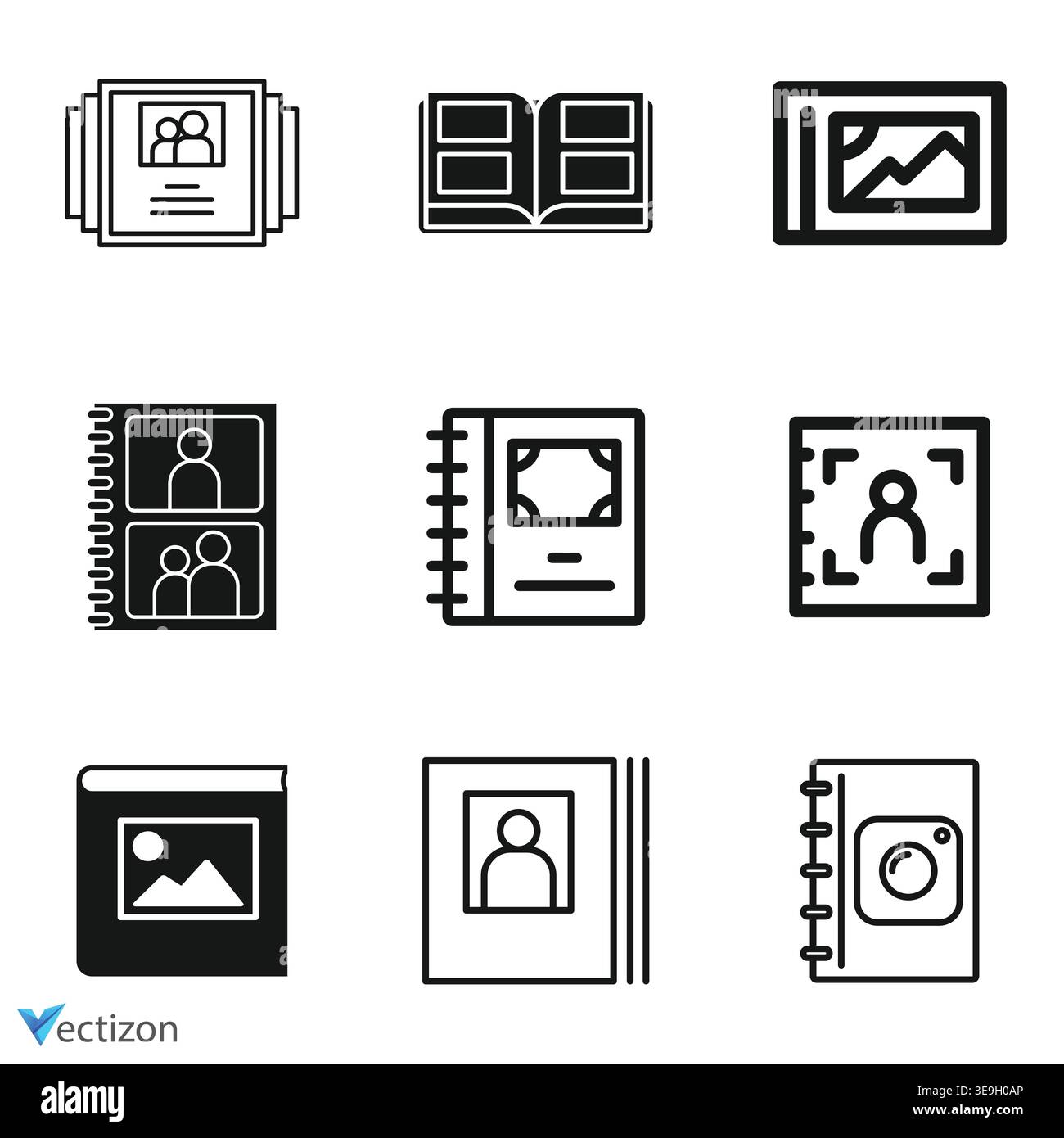 photo album icon, Vector illustration Stock Vector