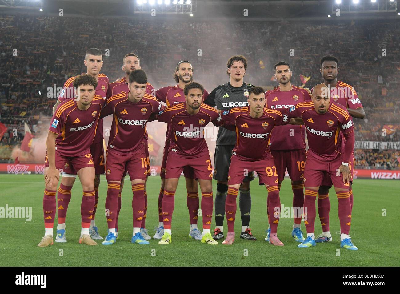 AS Roma team during the Italian Football Championship League A Enilive ...