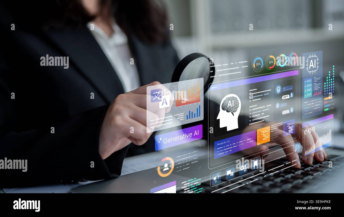 Data Monitoring Image AI analytics dashboard interface for monitoring performance and data ...