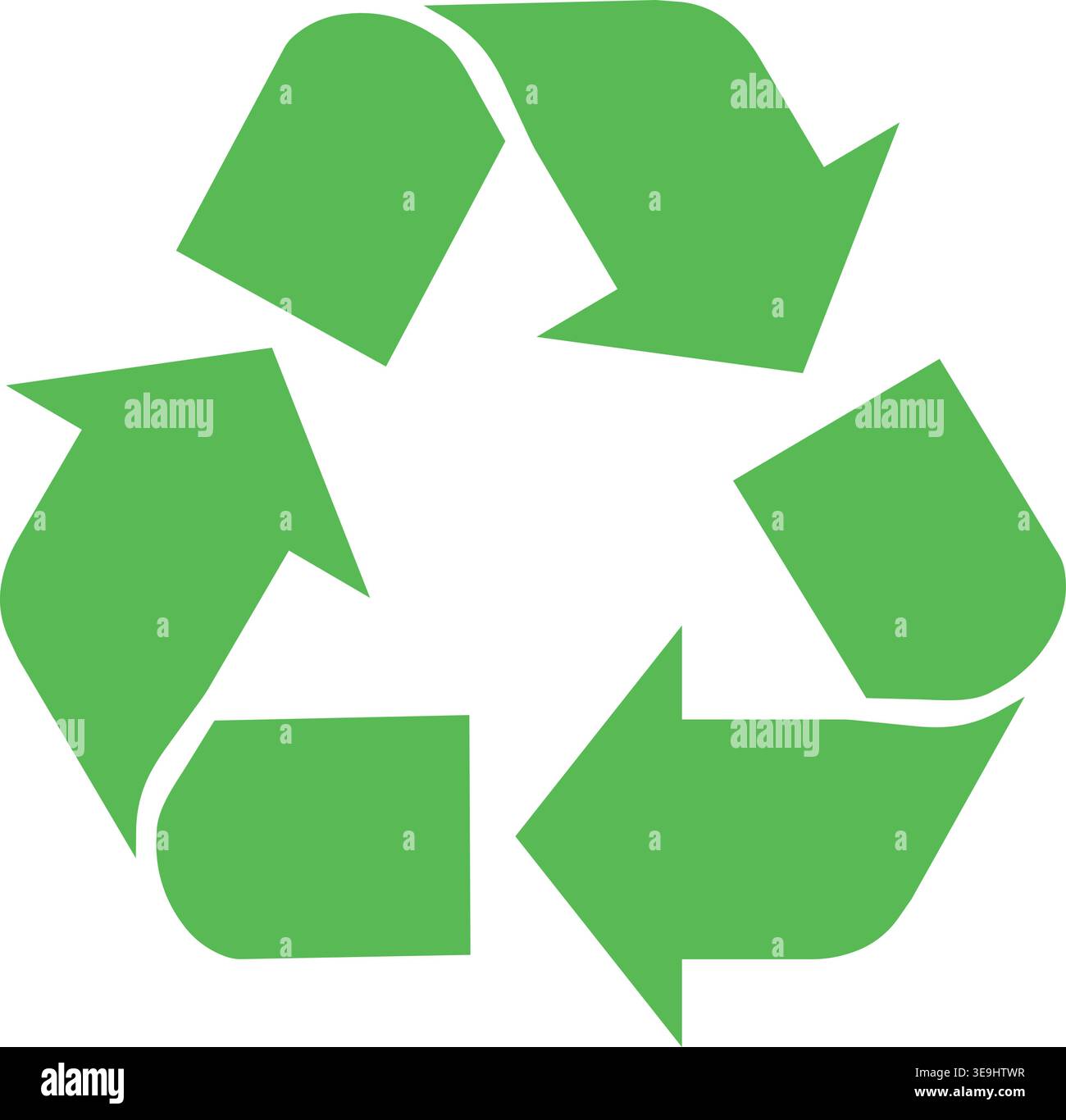 Green recycling triangle icon – eco arrows, reuse, sustainability ...