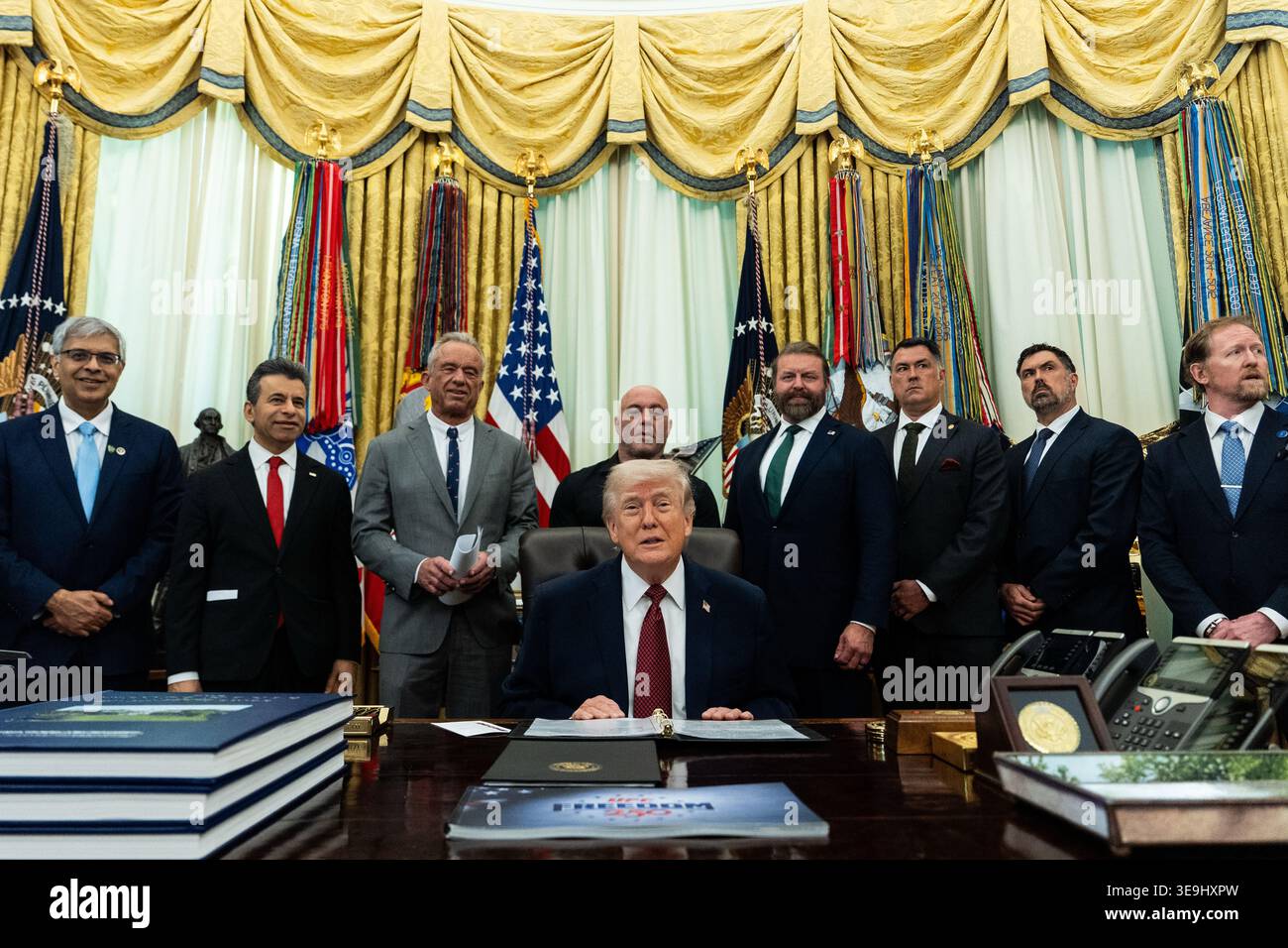 President Donald Trump speaks in the Oval Office of the White House