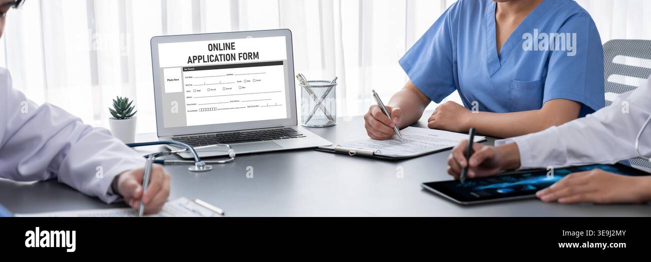Online application form for brisk registration on the internet website Stock Photo