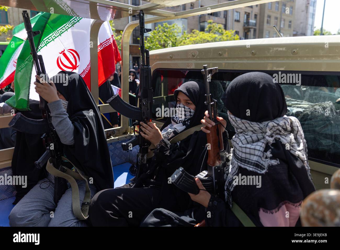 4/17/2026 young girls members of the Basij paramilitary, affiliated ...