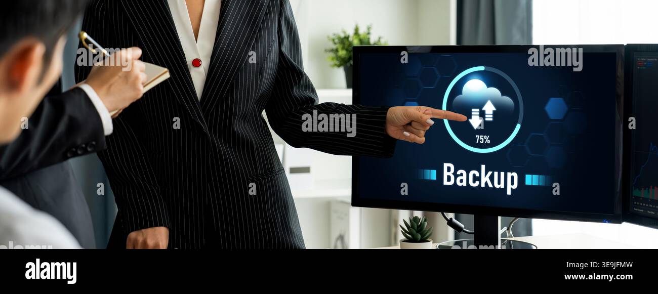 Backup Storage Data Internet Technology Business concept. Database storage cloud technology file data transfer sharing, cyber, big data information Stock Photo