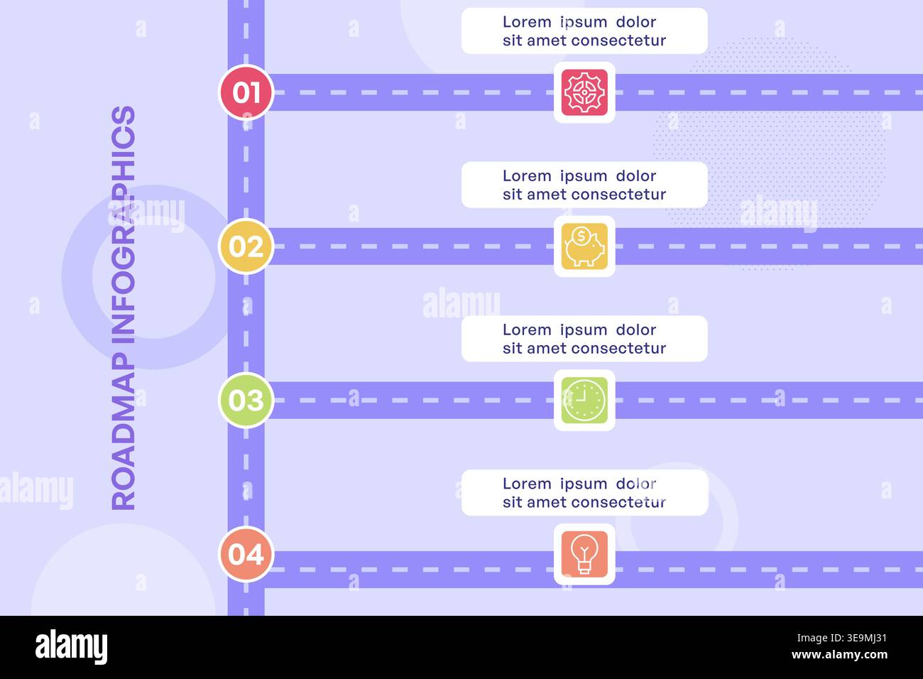 Vertical Milestone Roadmap Infographic with Linear Progression Vector Illustration Stock Vector