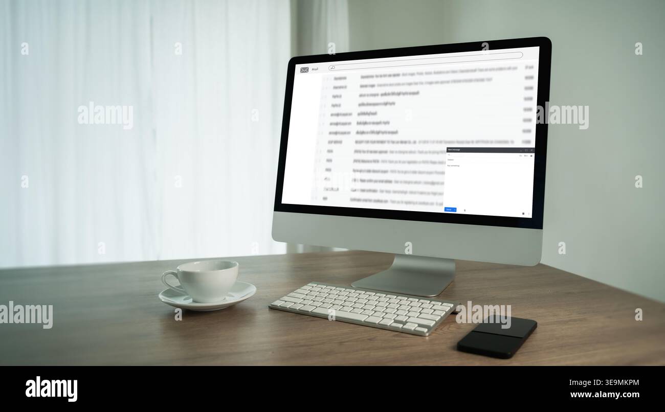 Desktop Paper Inbox Computer desktop showing mail hi-res stock photography and images - Alamy