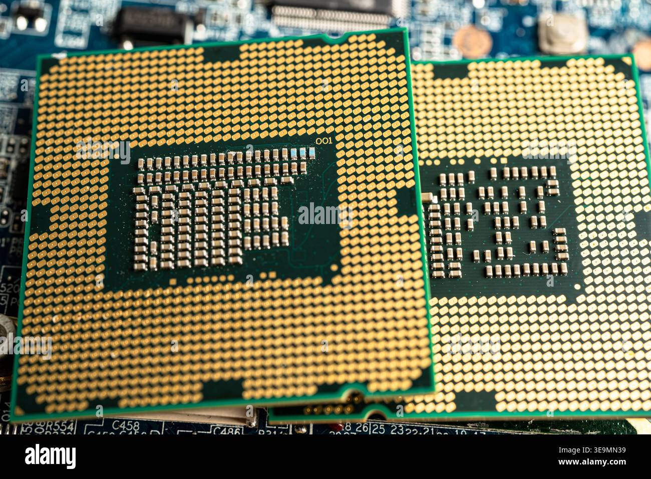 Central Processing Unit, CPU chip processor of computer mainboard, electronic technology. Stock Photo