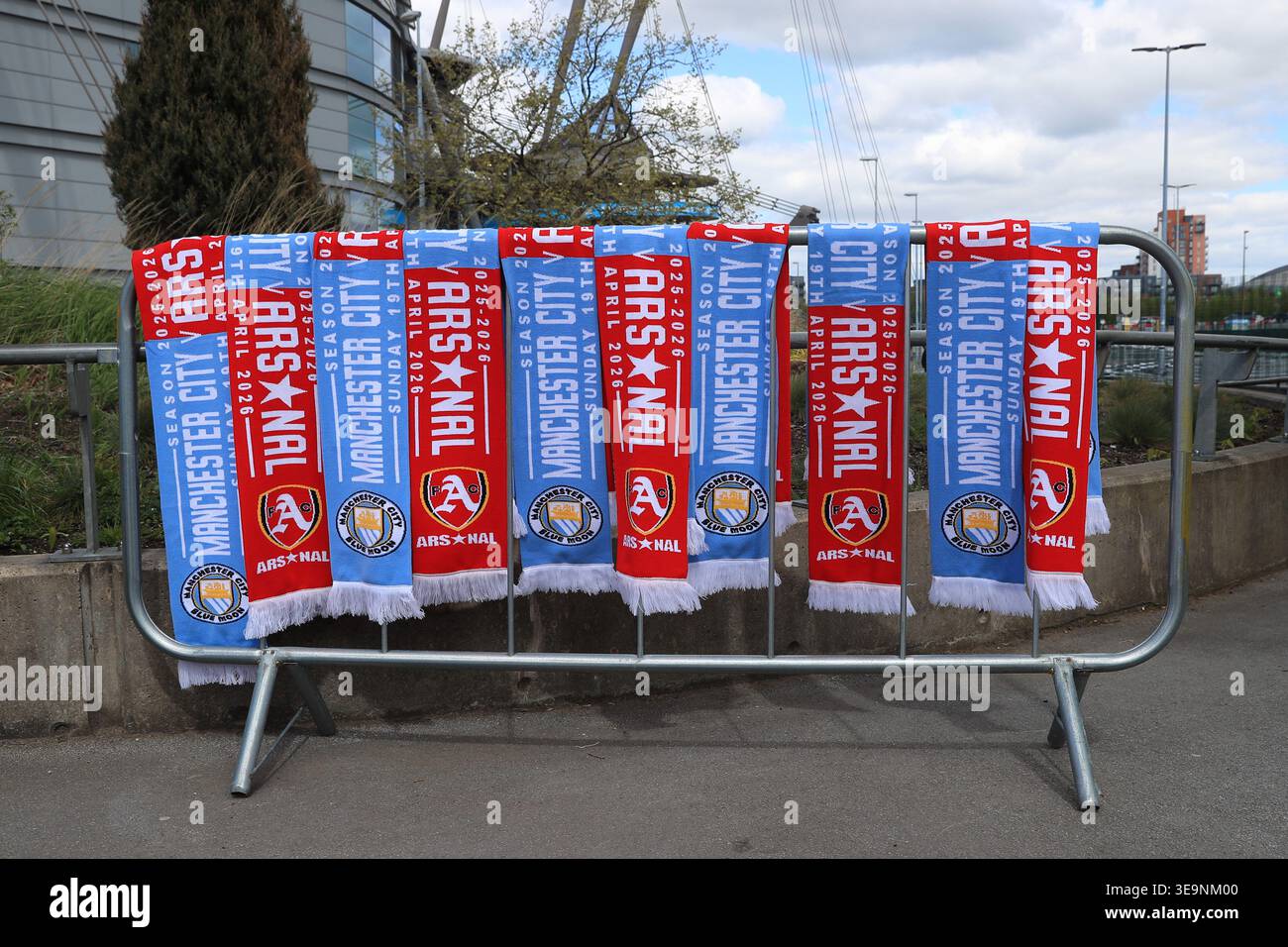 Manchester city premier league scarves hi-res stock photography
