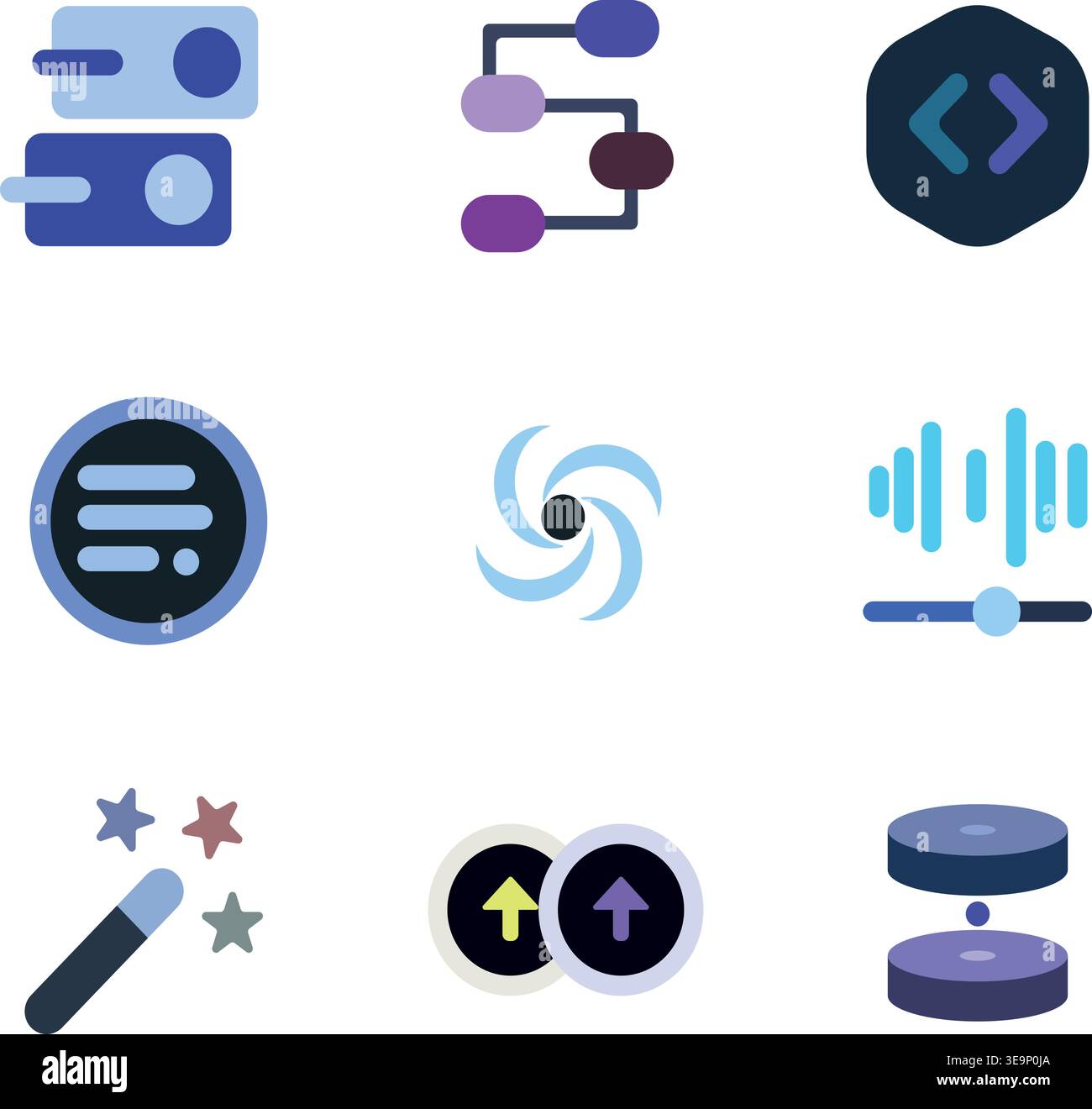 Modern UI Icon Set – User Interface Elements, App and Web Design Symbols Collection Stock Vector