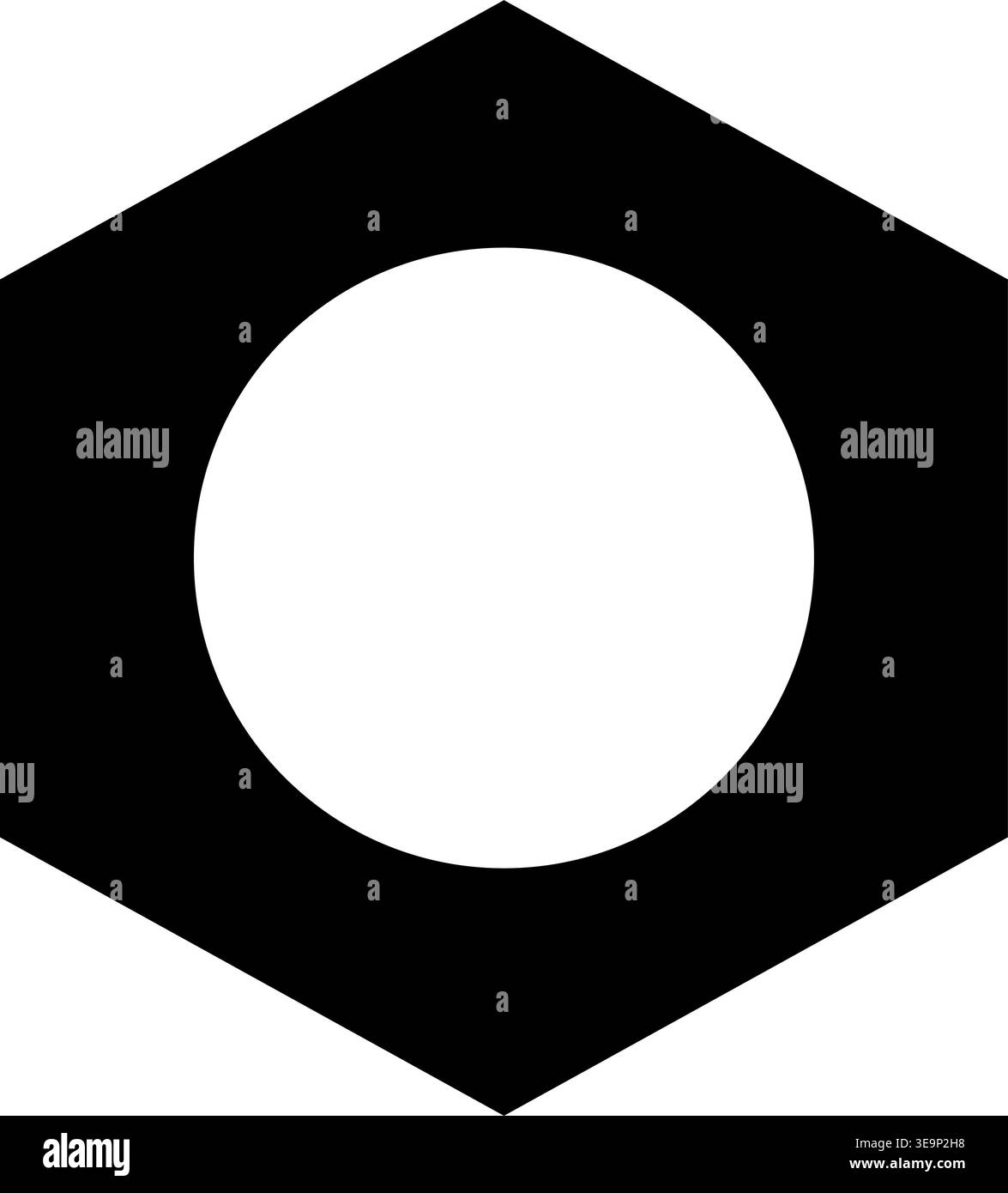 Hex nut silhouette isolated on transparent background Stock Vector