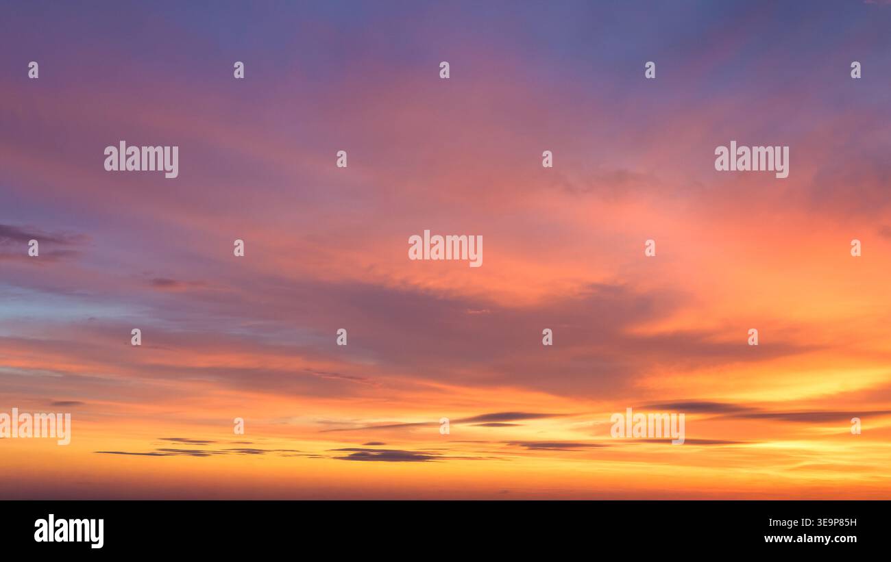 Twilight sky glowing only dramatic sunrise scene Stock Photo