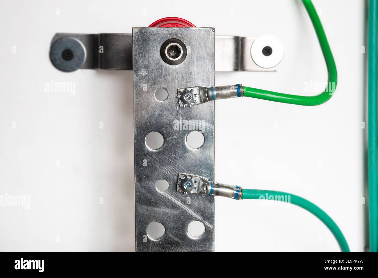 Grounding bar with grounding wires for telecommunication equipment ...