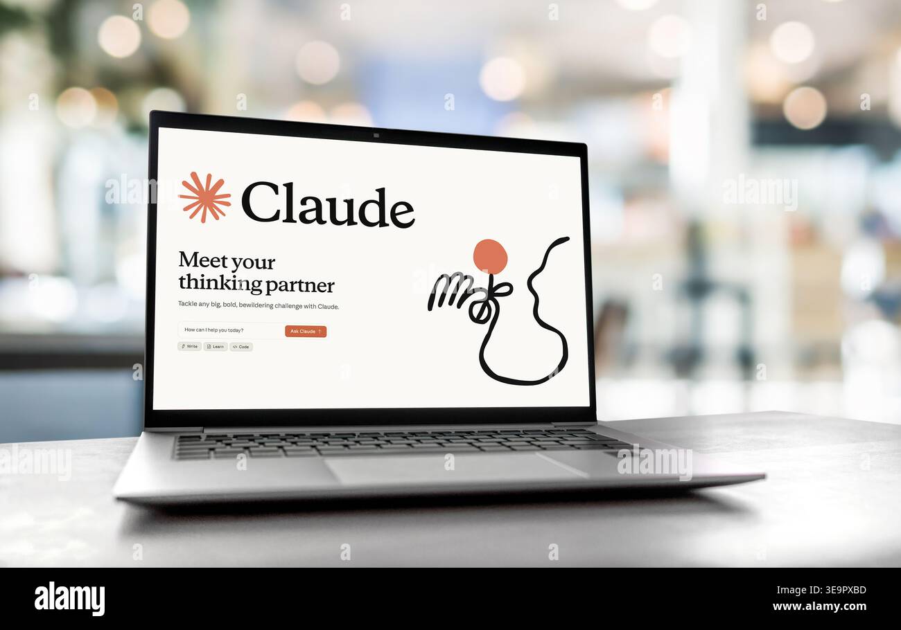 Claude by Anthropic - next generation AI assistant Stock Photo