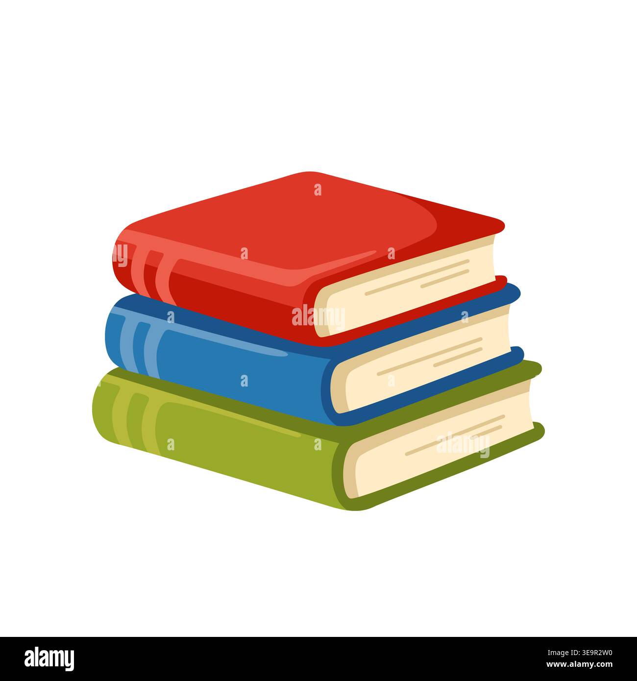 Stack of books, flat vector illustration, education concep Stock Vector