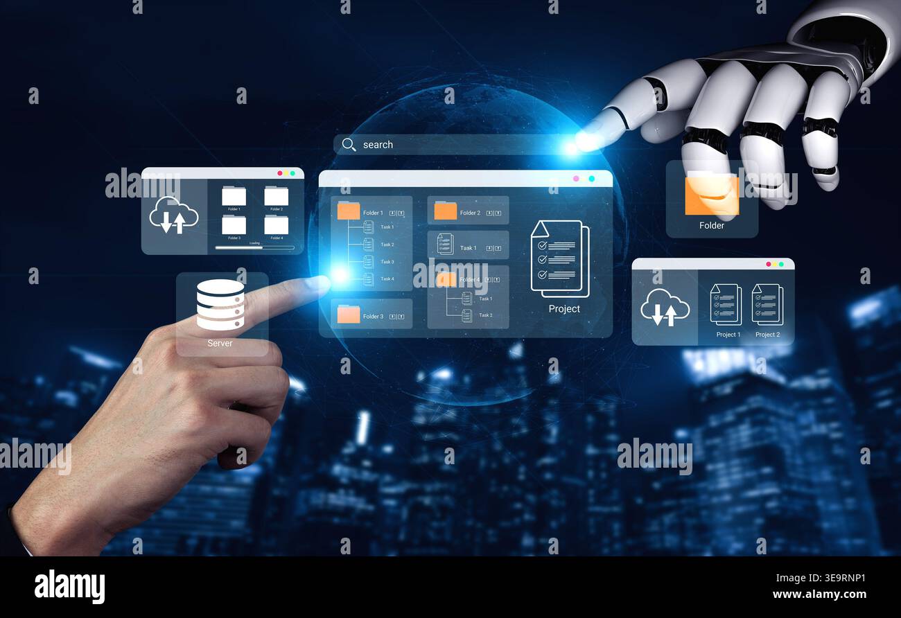 Artificial intelligence supports file organization and project folder management for improved structure and workflow Parse Stock Photo